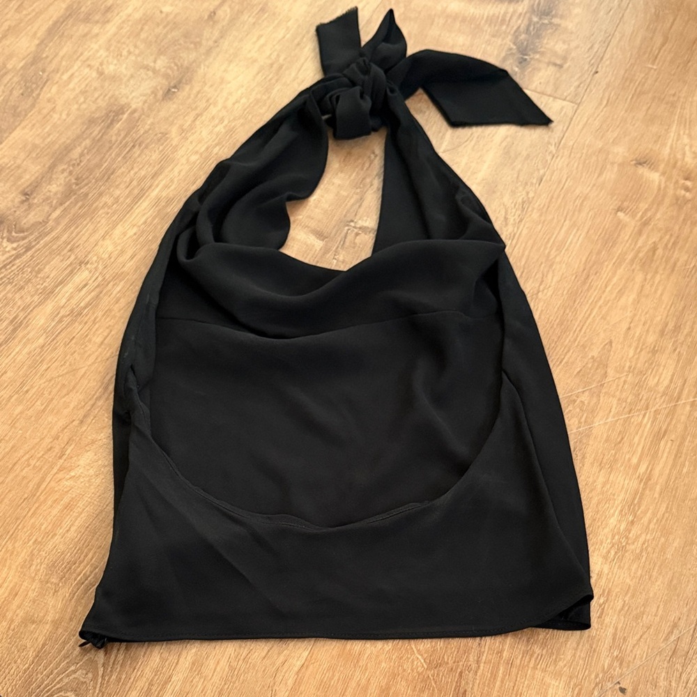 SHEIN Black Tie Halter Top - Picture 2 of 2